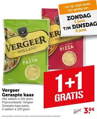 Coop Vergeer Geraspte kaas aanbieding