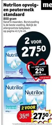 Kruidvat Nutrilon opvolg en peutermelk standaard aanbieding