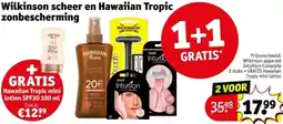 Kruidvat Wilkinson scheer en Hawaiian Tropic zonbescherming aanbieding