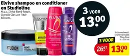 Kruidvat Elvive shampoo en conditioner en Studioline aanbieding