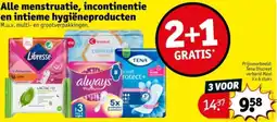 Kruidvat Alle menstruatie, incontinentie en intieme hygiëneproducten aanbieding
