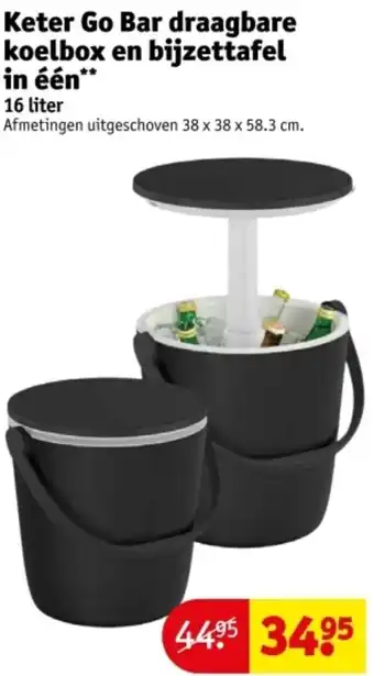 Kruidvat Keter Go Bar draagbare koelbox en bijzettafel in één aanbieding