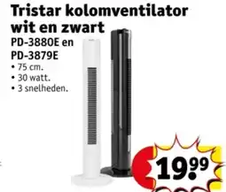 Kruidvat Tristar kolomventilator wit en zwart aanbieding