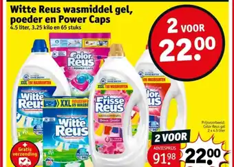 Kruidvat Witte Reus wasmiddel gel, poeder en Power Caps aanbieding