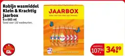 Kruidvat Robijn wasmiddel Klein & Krachtig jaarbox aanbieding