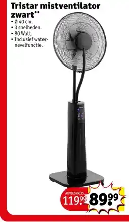 Kruidvat Tristar mistventilator zwart aanbieding