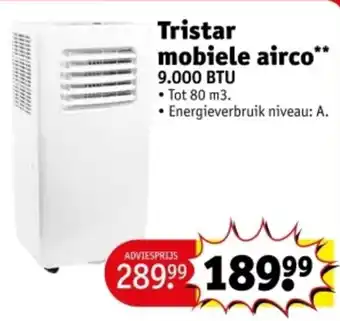 Kruidvat Tristar mobiele airco 9.000 BTU aanbieding