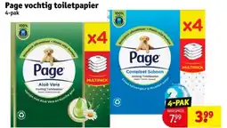 Kruidvat Page vochtig toiletpapier aanbieding