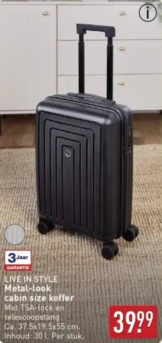 ALDI LIVE IN STYLE Metal-Look cabin size koffer aanbieding