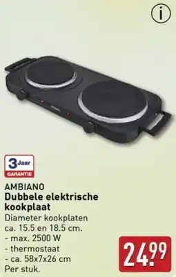 ALDI AMBIANO Dubbele elektrische kookplaat aanbieding
