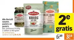Albert Heijn Alle Bertolli sauzen, pasta's en pesto's aanbieding