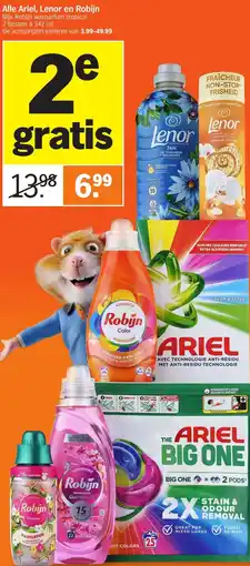 Albert Heijn Alle Ariel, Lenor en Robijn aanbieding