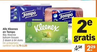 Albert Heijn Alle Kleenex en Tempo aanbieding