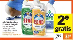 Albert Heijn Alle WC-Eend en Ecover toiletgels aanbieding