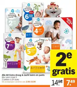 Albert Heijn Alle AH Extra droog & zacht luiers en pants aanbieding