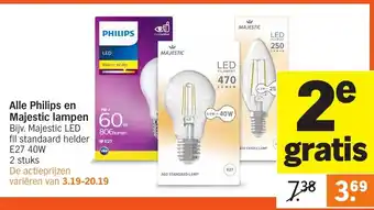 Albert Heijn Alle Philips en Majestic lampen aanbieding
