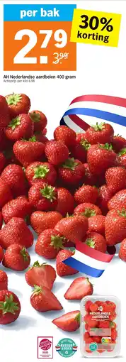 Albert Heijn AH Nederlandse aardbeien aanbieding
