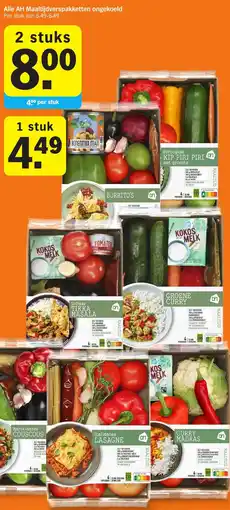 Albert Heijn Alle AH Maaltijdverspakketten ongekoeld aanbieding