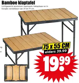 Dirk Bamboe klaptafel aanbieding