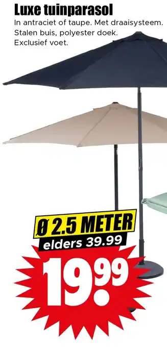 Dirk Luxe tuinparasol aanbieding