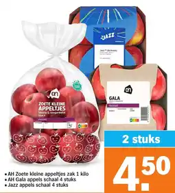 Albert Heijn AH Zoete kleine appeltjes, AH Gala appels, Jazz appels aanbieding