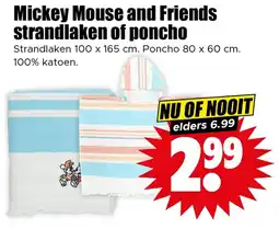 Dirk Mickey Mouse and Friends strandlaken of poncho aanbieding