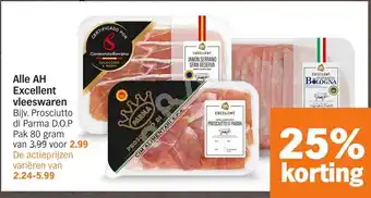 Albert Heijn Alle AH Excellent vleeswaren aanbieding