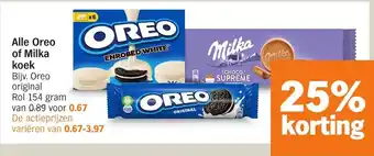 Albert Heijn Alle Oreo of Milka koek aanbieding