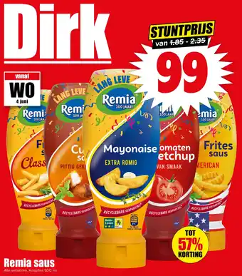 Dirk Remia saus aanbieding