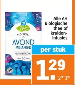 Albert Heijn Alle AH Biologische thee of kruideninfusies aanbieding