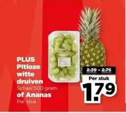 PLUS PLUS Pitloze witte druiven of Ananas aanbieding