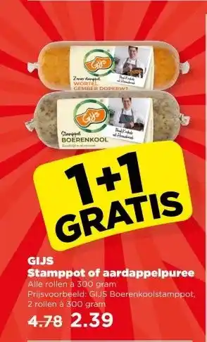 PLUS GIJS Stamppot of aardappelpuree aanbieding