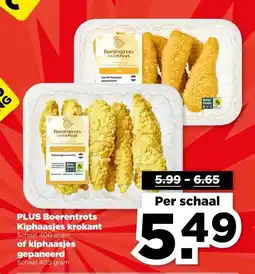 PLUS PLUS Boerentrots Kiphaasjes krokant of kiphaasjes gepaneerd aanbieding