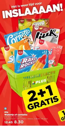 PLUS Ola Waterijs of cornetto aanbieding