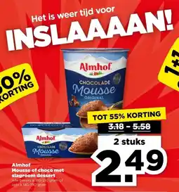 PLUS Almhof Mousse of choco met slagroom dessert aanbieding