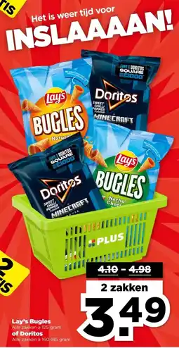 PLUS Lay's Bugles of Doritos aanbieding