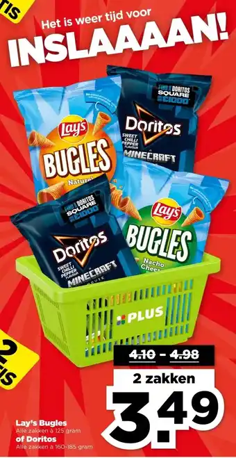 PLUS Lay's Bugles of Doritos aanbieding