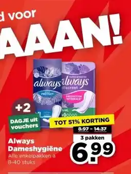 PLUS Always Dameshygiëne aanbieding