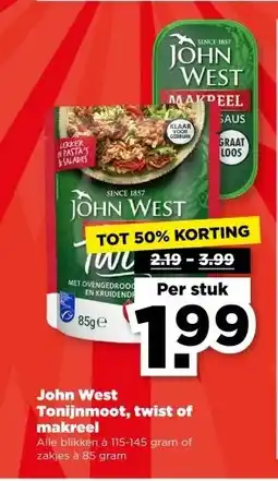 PLUS John West Tonijnmoot, twist of makreel aanbieding