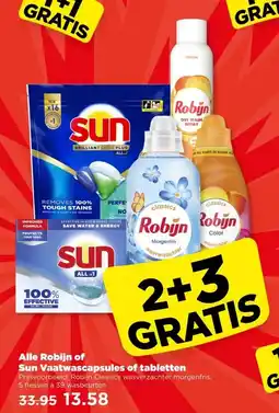 PLUS Alle Robijn of Sun Vaatwascapsules of tabletten aanbieding