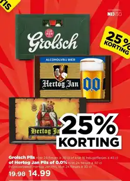 PLUS Grolsch Pils of Hertog Jan Pils of 0.0% aanbieding