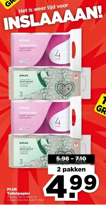 PLUS PLUS Toiletpapier aanbieding