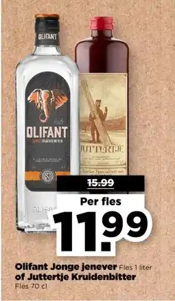 PLUS Olifant Jonge jenever of Juttertje Kruidenbitter aanbieding