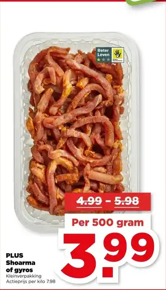 PLUS PLUS Shoarma of gyros aanbieding