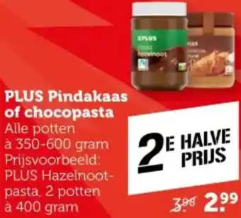 Coop PLUS Pindakaas of chocopasta aanbieding