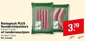 Coop Biologisch PLUS Runderchipolata's of rundersaucijzen aanbieding