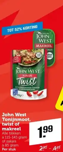 Coop John West Tonijnmoot, twist of makreel aanbieding