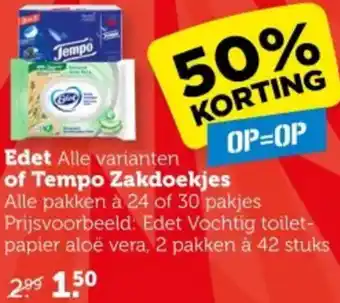Coop Edet of Tempo Zakdoekjes aanbieding