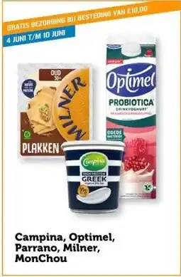 Coop Campina, Optimel, Parrano, Milner, MonChou aanbieding
