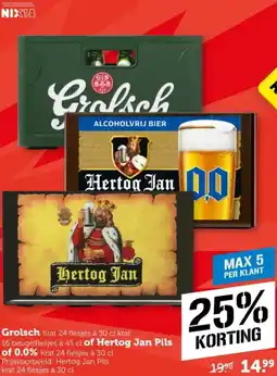 Coop Grolsch of Hertog Jan Pils of 0.0% aanbieding